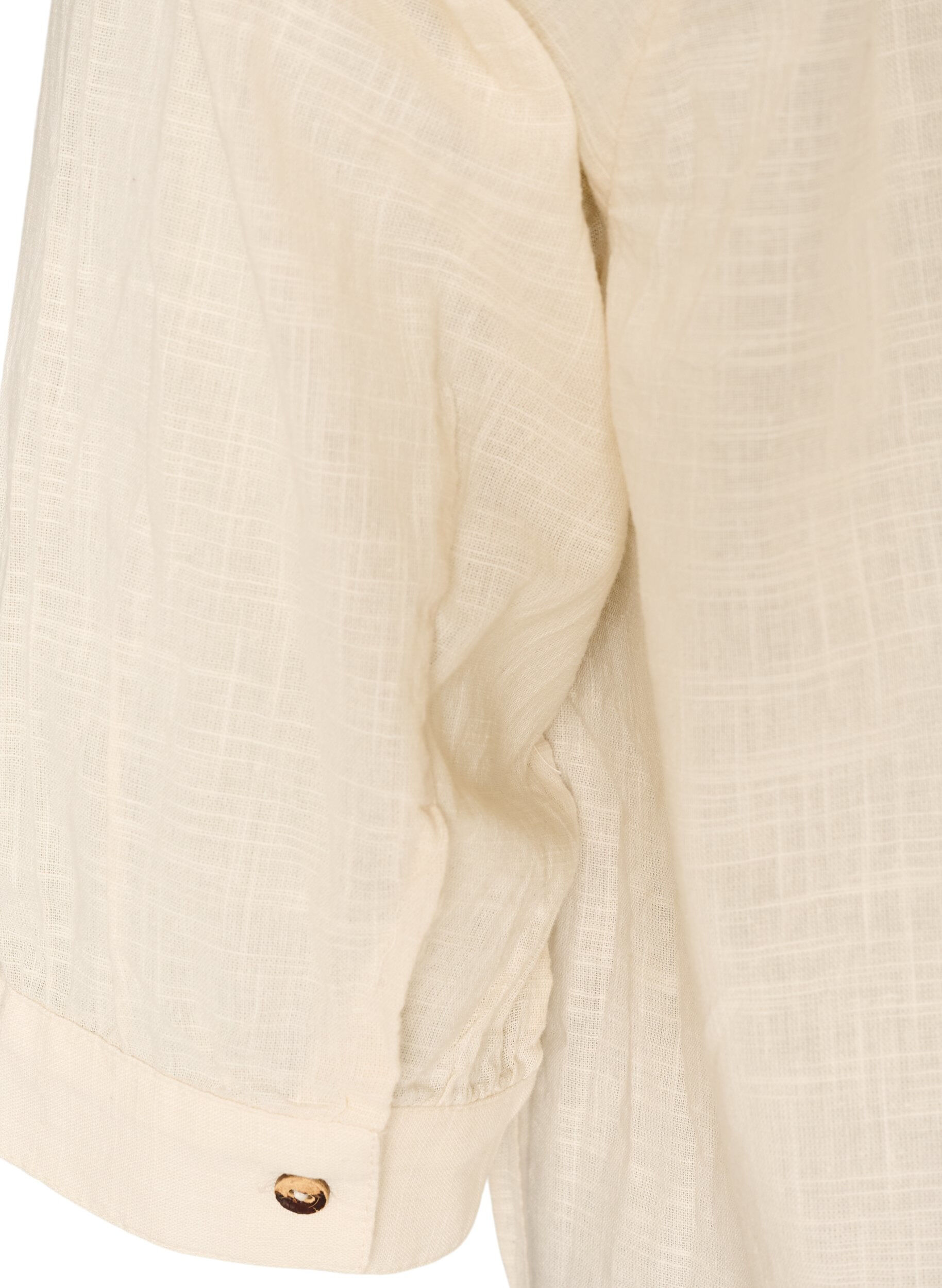 ZizziKatoenen tuniek met V-hals, Vanille, Packshot image number 3