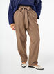 High-waist broek met ruches en een strikriem, Walnut Melange, Model image number 2