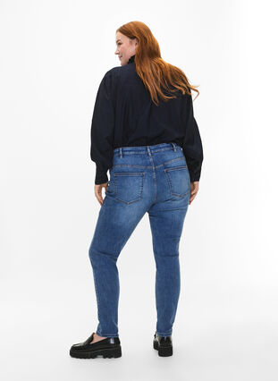 Sanna jeans met superslanke pasvorm en knoopsluiting, Blue denim, Model image number 1