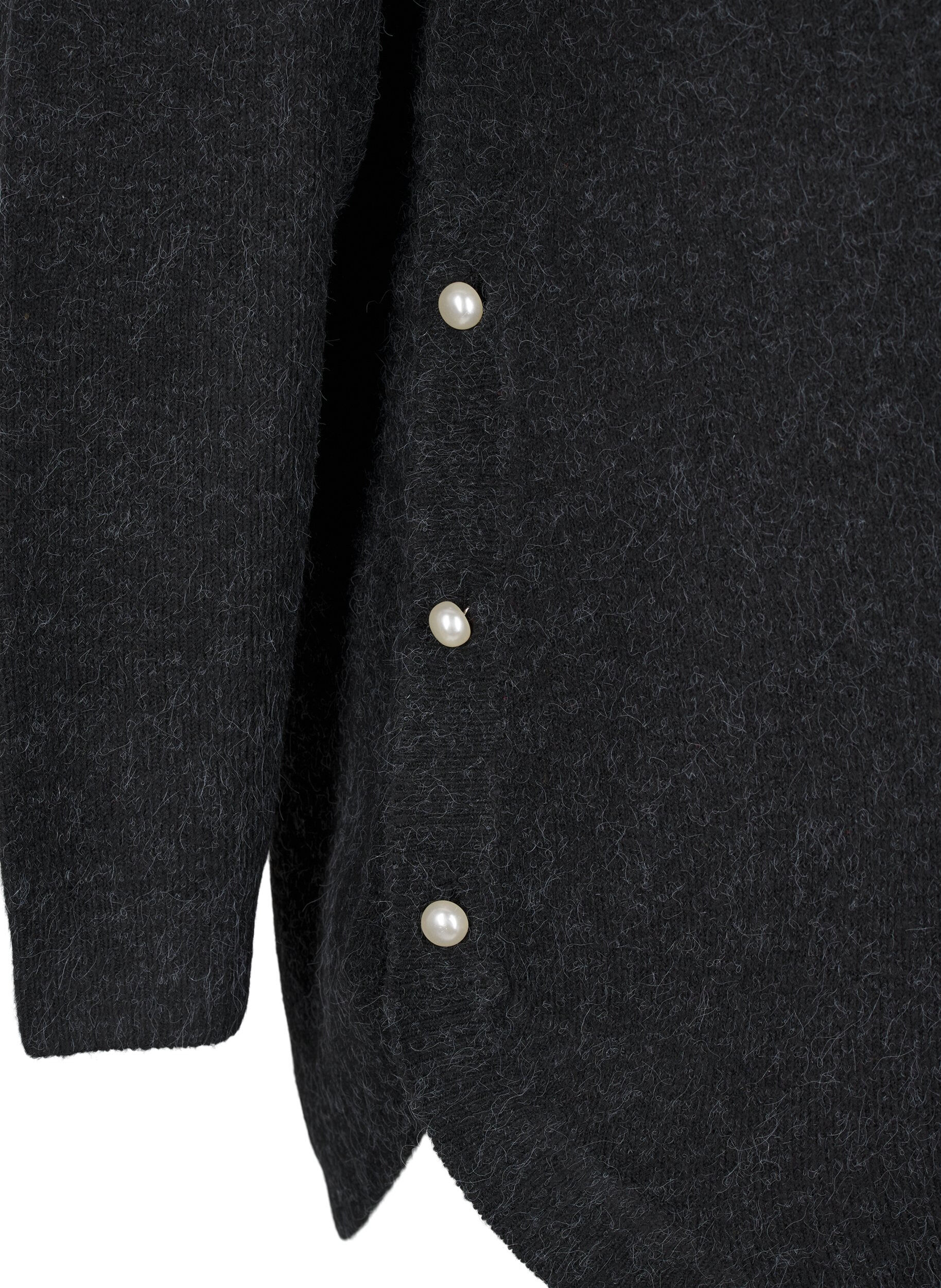 ZizziGebreide blouse met kralen, Dark Grey Melange, Packshot image number 3