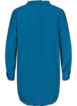 Viscose tuniek met parels, Moroccan Blue, Packshot image number 1
