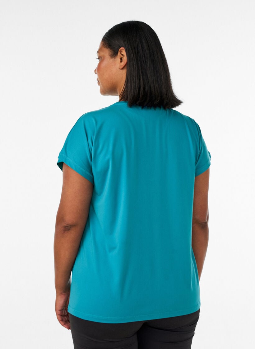Effen gekleurd trainingsshirt, Blauw, Model image number 2