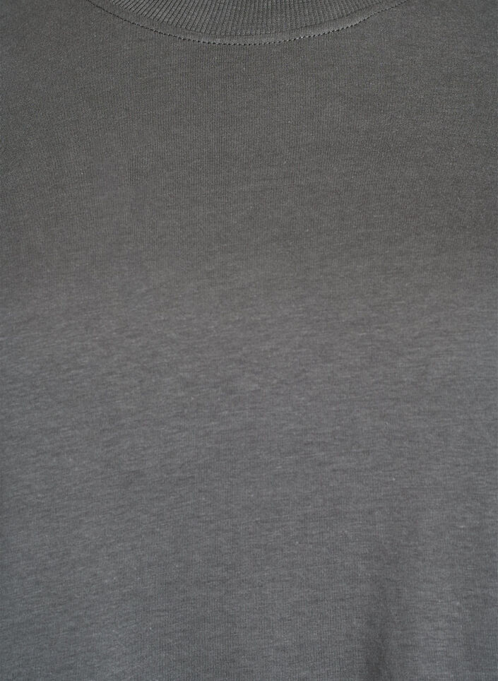 Basic katoenen T-shirt met ronde hals, Grijs, Packshot image number 2