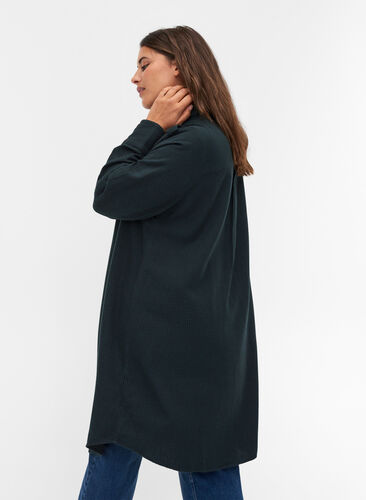 Veste chemise longue à carreaux en coton, Ponderosa Pine, Model image number 1