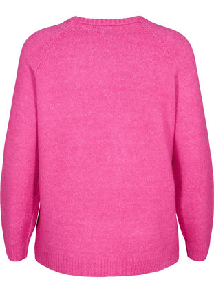 Chemisier en tricot avec texte brodé., Raspberry Rose, Packshot image number 1