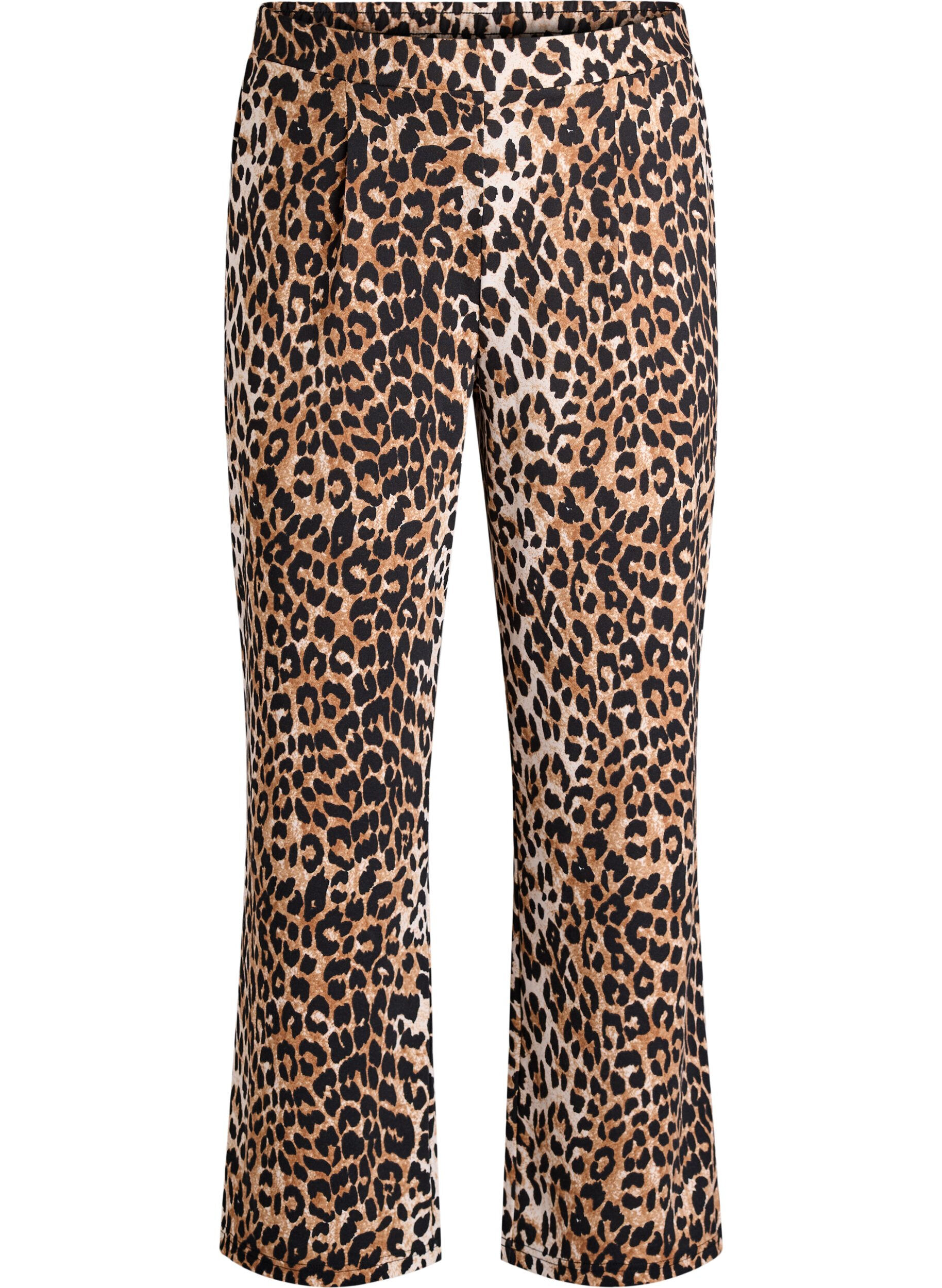 Luipaardprint broek met straight-fit