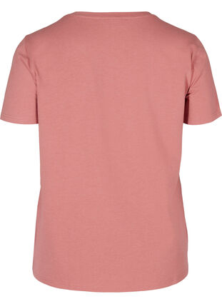 Pyjama-shirt met korte mouwen en print, Dusty Rose Mélange, Packshot image number 1