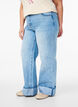 Wijde jeans met omgeslagen pijpen, Blauw, Model image number 2