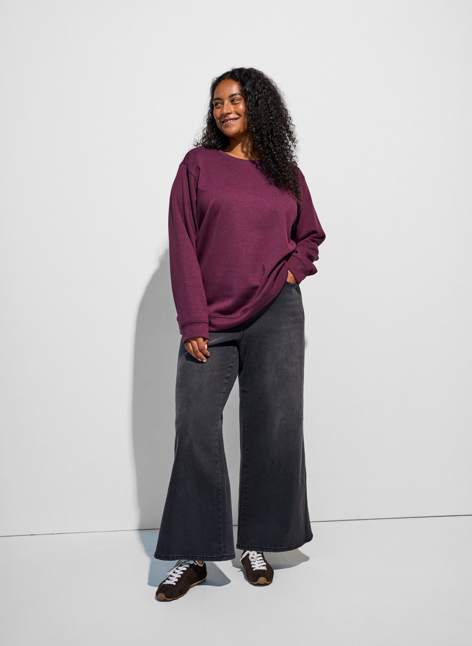 ZizziSweatshirt met ronde hals, Rood, Model image number 1