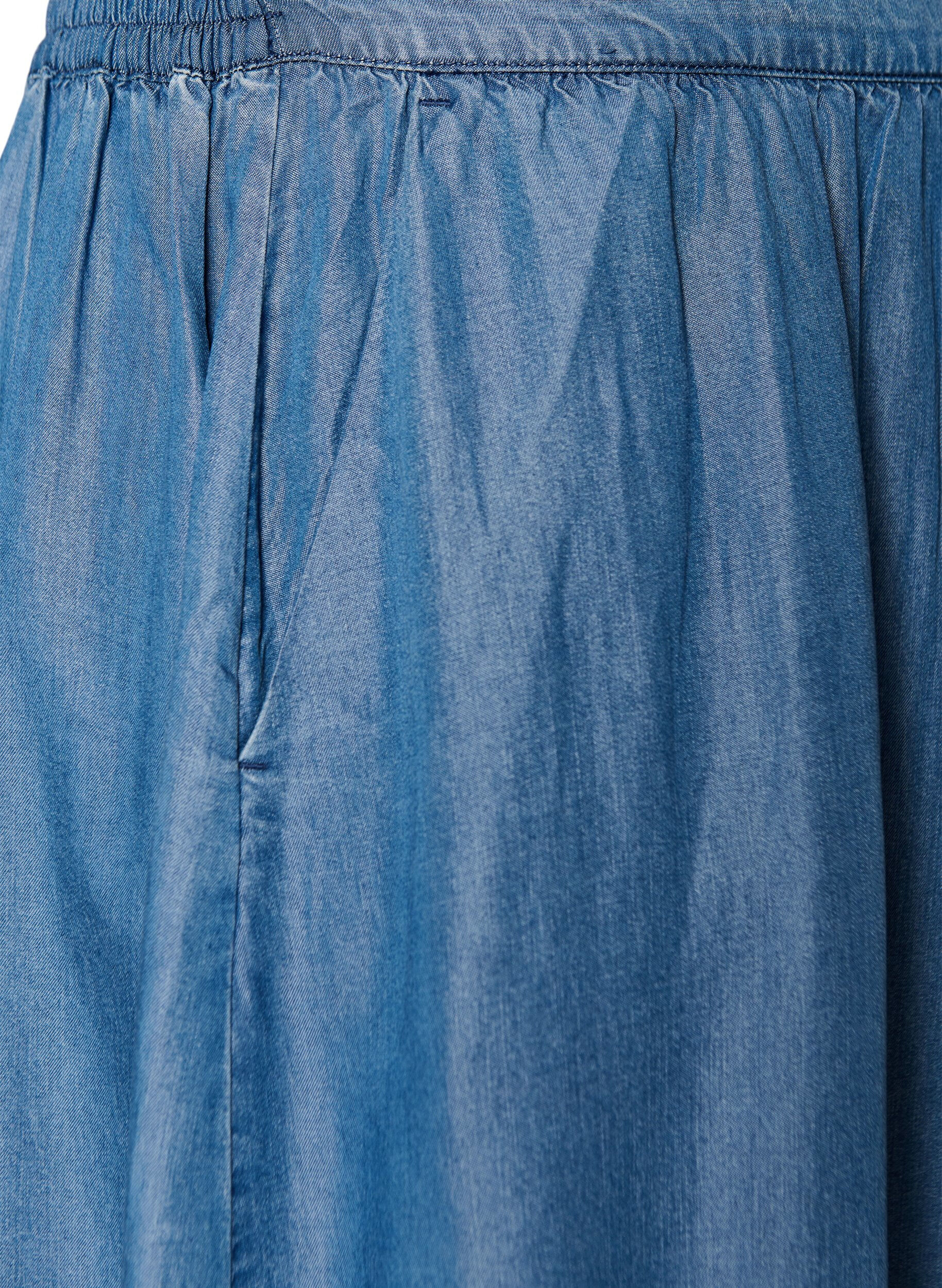 ZizziMaxirok met een denimlook in TENCEL&trade; Lyocell, Blauw, Packshot image number 2
