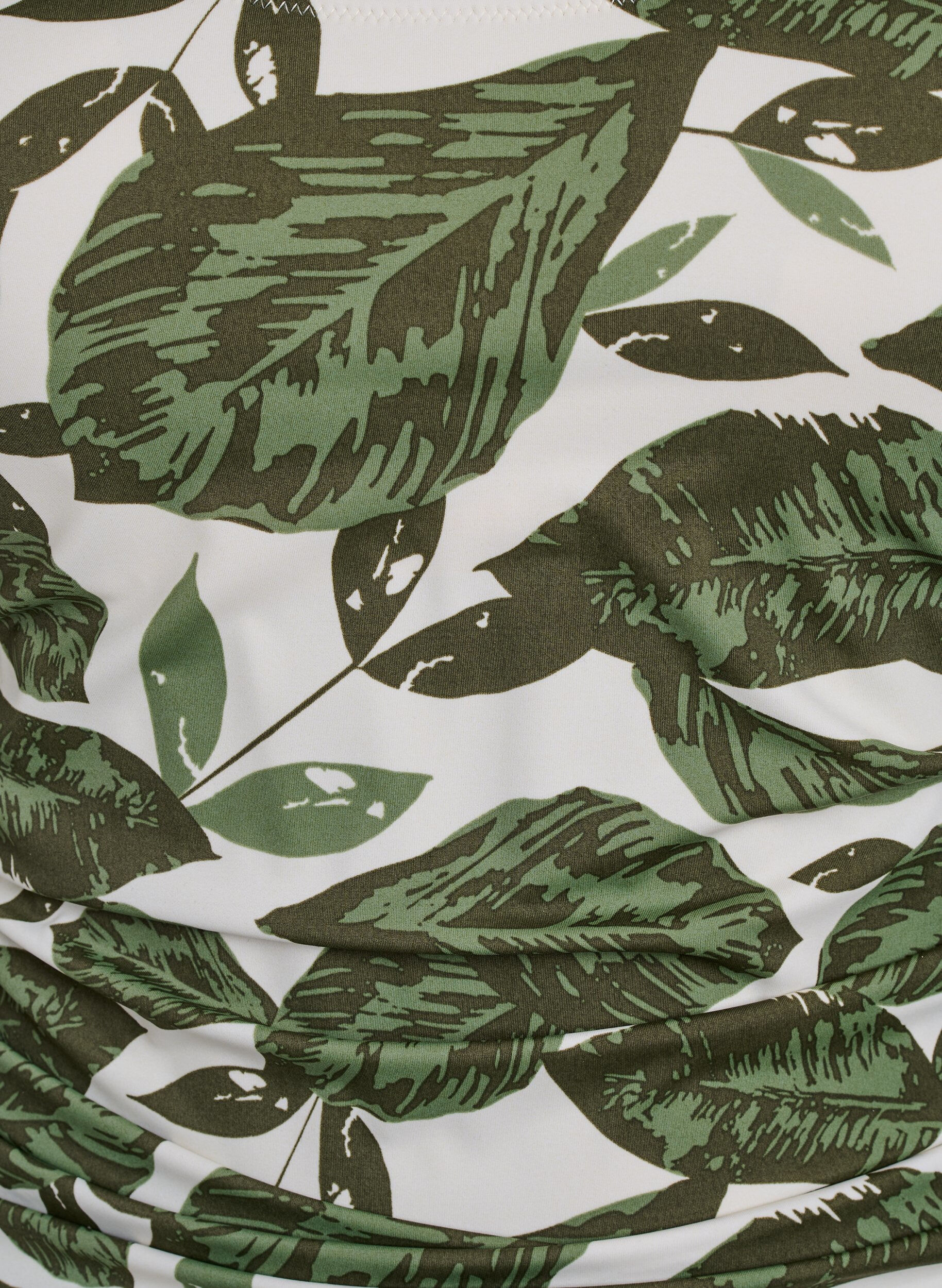 ZizziBadpak met palmbomenprint en geplooide details, Groen, Packshot image number 2