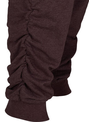 Pantalon d'entraînement de couleur unie avec détails froissés, Decadent Chocolate, Packshot image number 2