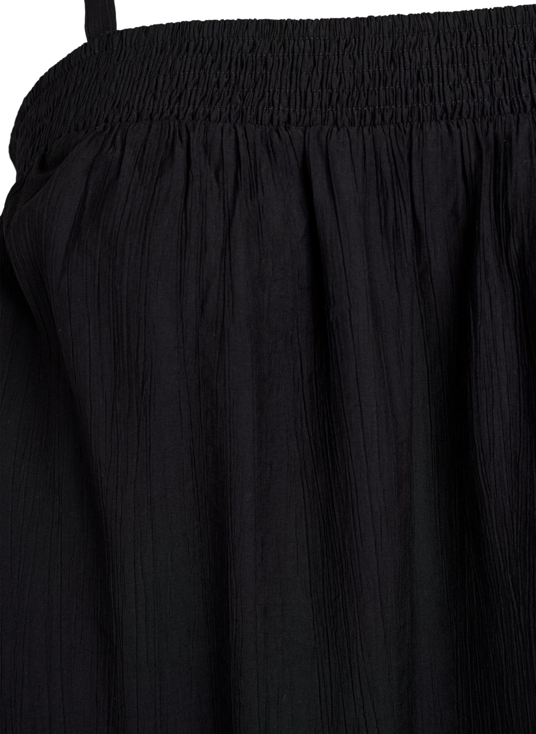 ZizziKorte viscose jurk met spaghettibandjes, Zwart, Packshot image number 2