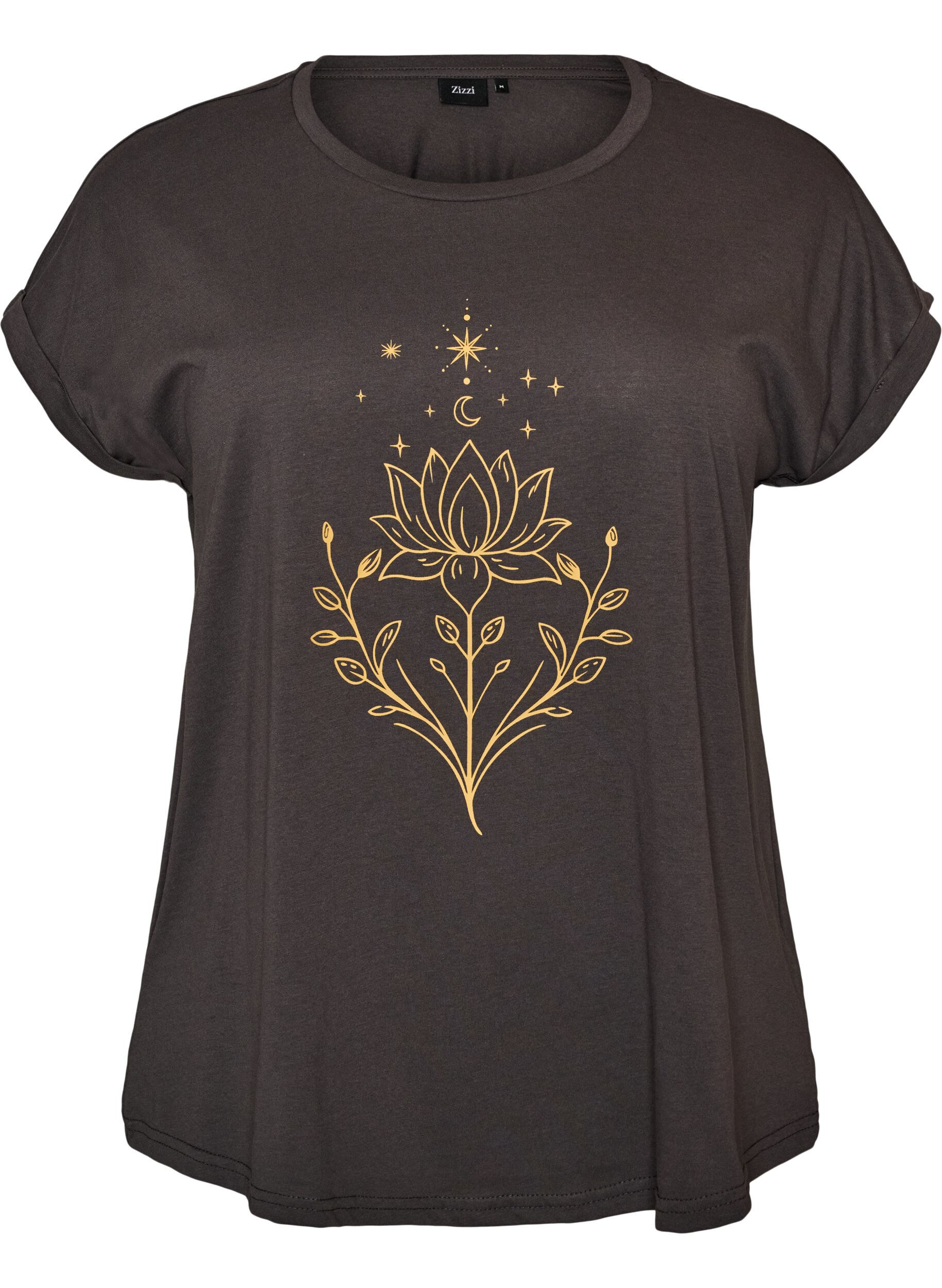 ZizziT-shirt avec imprim&eacute; d&eacute;coratif sur le devant, Gris anthracite, Packshot image number 0