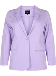 Basic blazer met knoop en sierzakken, Purple Rose, Packshot
