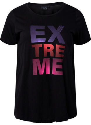 Sport-T-shirt met print, Black w. Extreme, Packshot image number 0