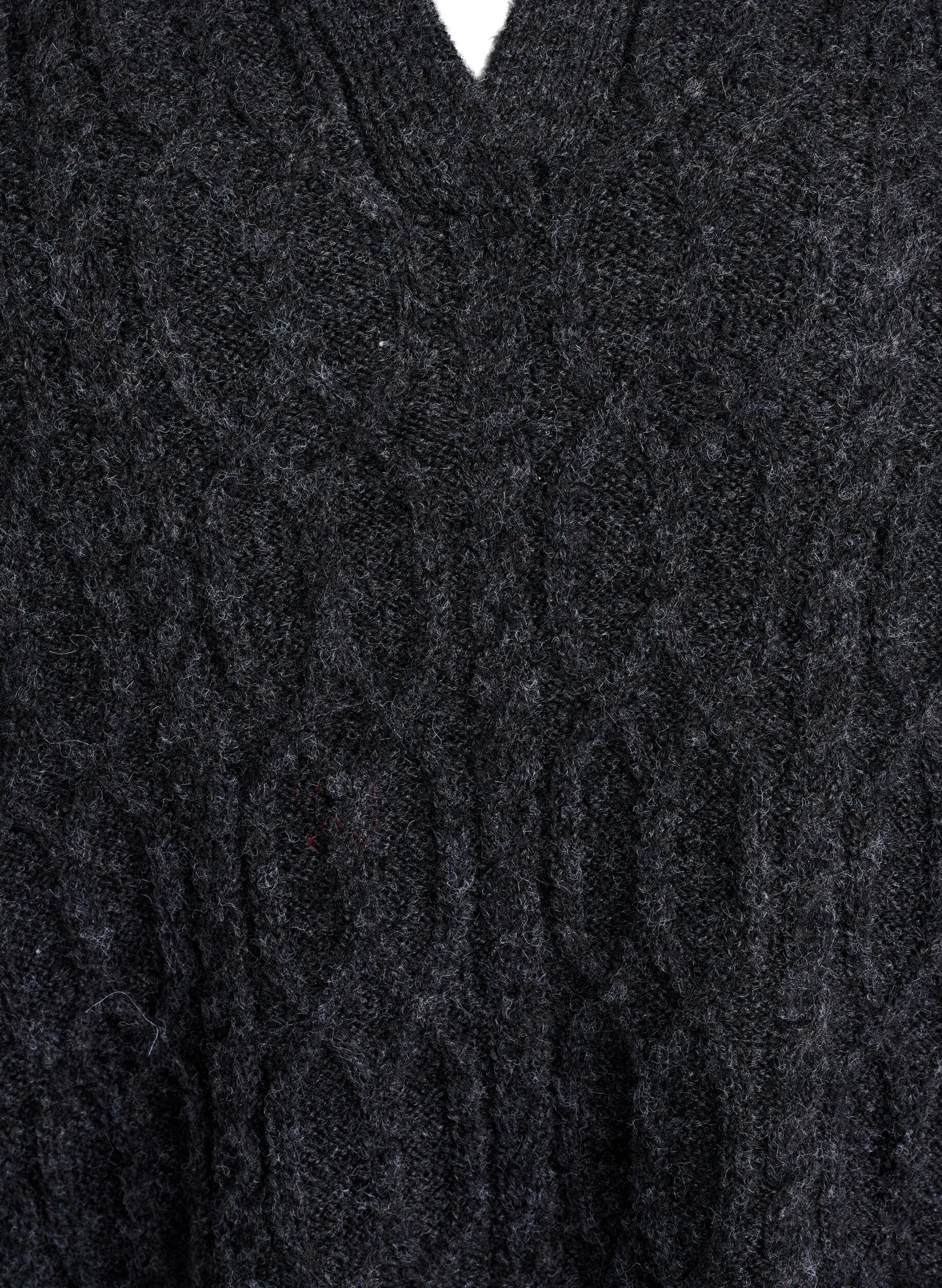 Zizzi Pull torsad&eacute; avec col polo, Gris anthracite, Packshot image number 2