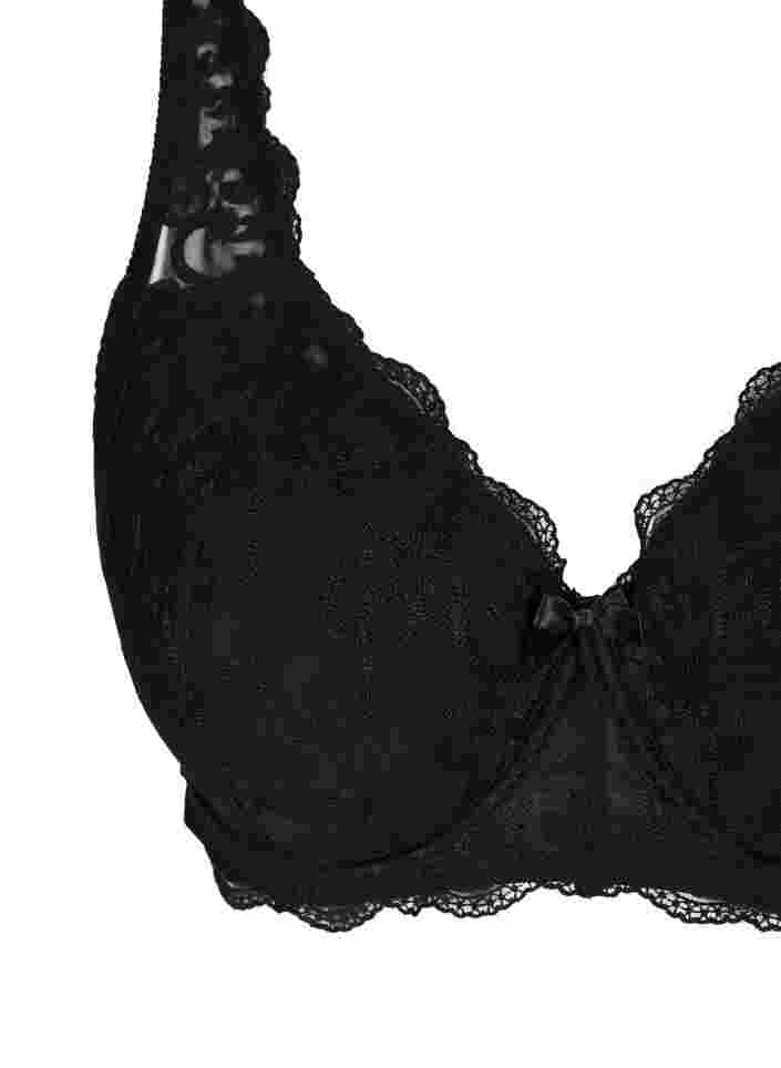 Soutien-gorge rembourré à armatures avec dentelle, Black, Packshot image number 2