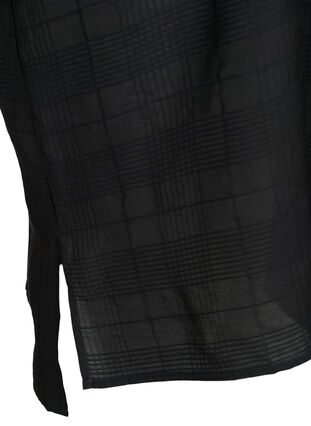 Lang hemd van viscose met structuur, Black, Packshot image number 3