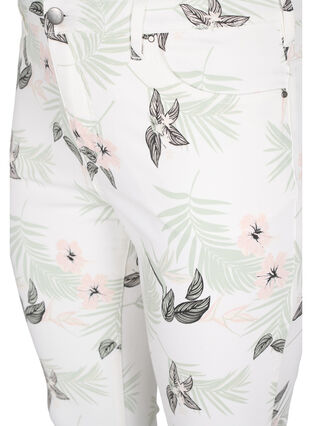 Amy jeans met hoge taille en bloemenprint, White Flower AOP L78, Packshot image number 2
