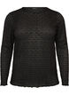 Blouse avec motif &agrave; &oelig;illets et manches longues, Noir, Packshot image number 0