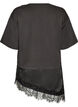Blouse en jersey avec effet superpos&eacute; et dentelle, Noir, Packshot image number 1