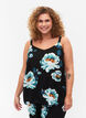 Mouwloze top in viscose, Black Big Flower, Model image number 0