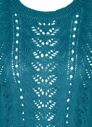 Gebreide blouse met vrouwelijk patroon, Blue Coral, Packshot image number 2