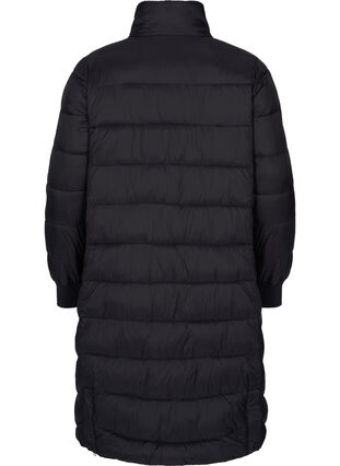 Veste d'hiver longue matelassée avec poches, Black, Packshot image number 1