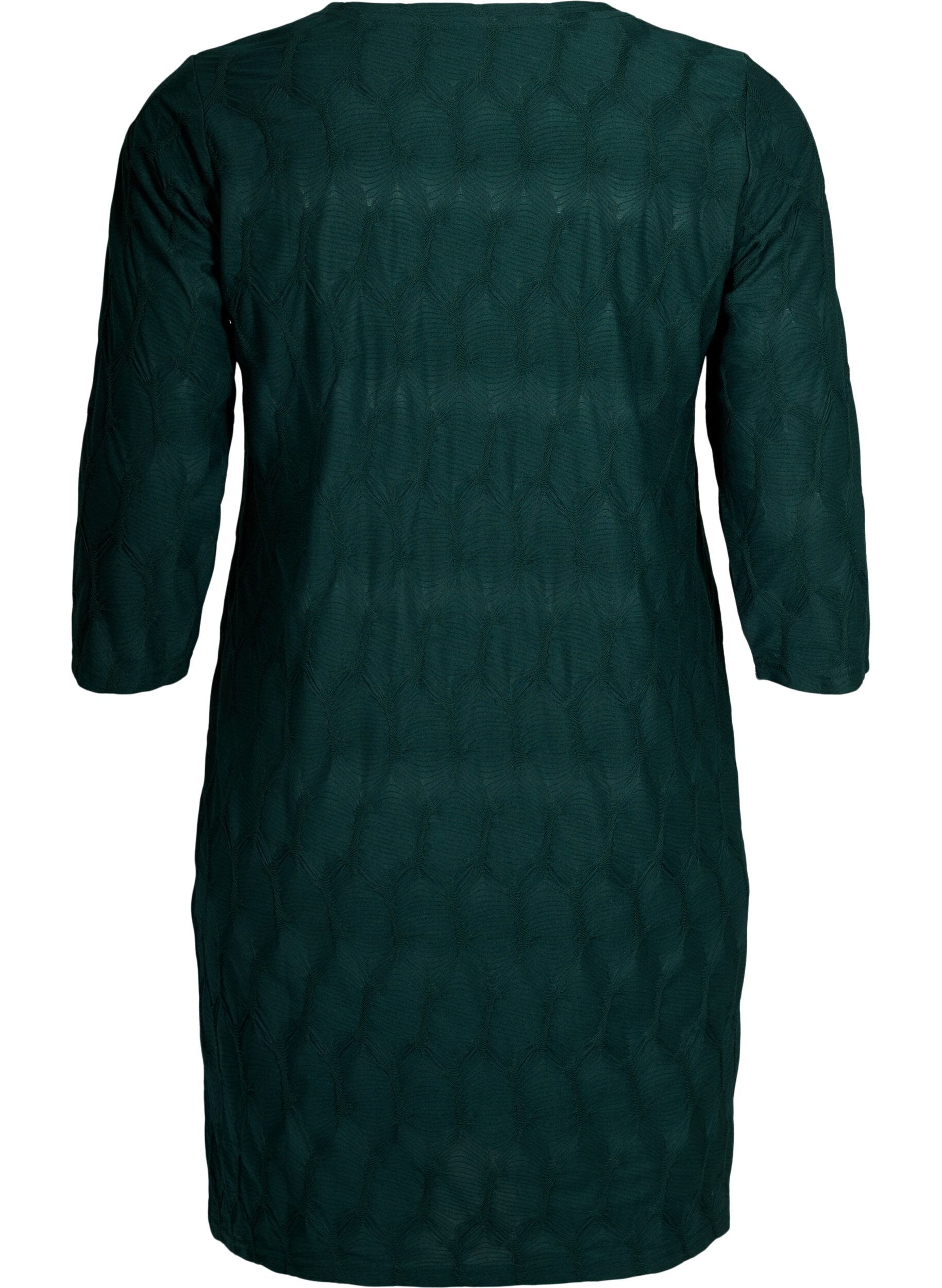 Zizzi FLASH - Robe avec texture et manches 3/4, Scarab, Packshot image number 1