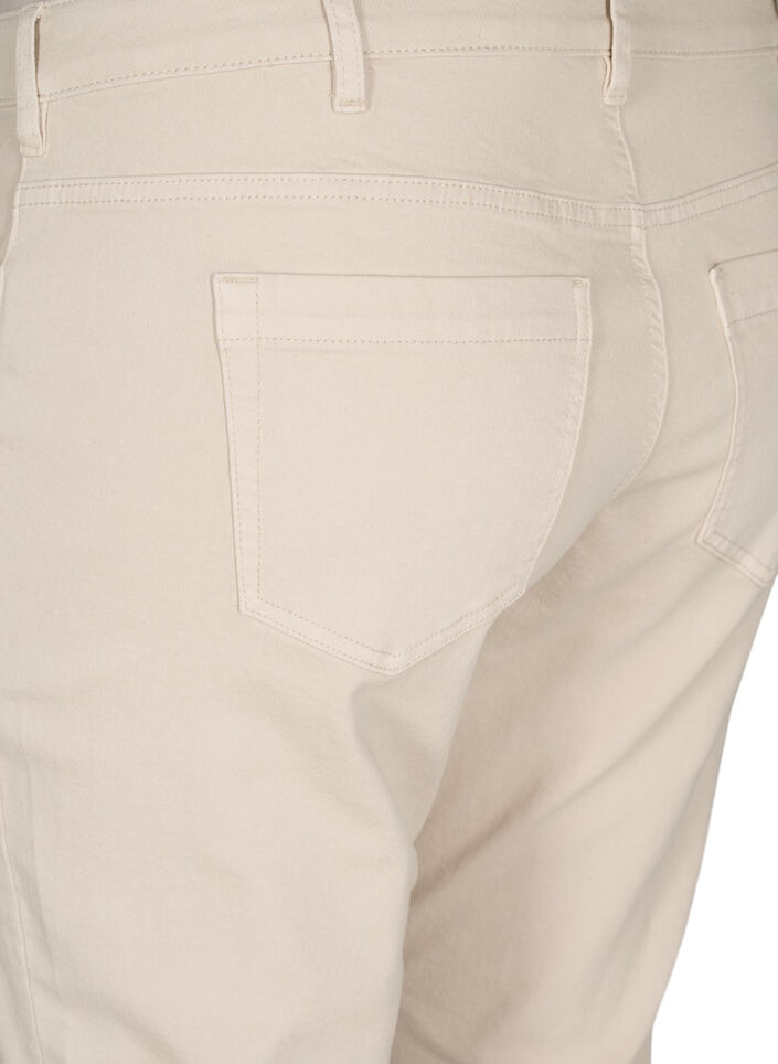 Strakke pasvorm Emily jeans met reguliere taille, Beige, Packshot image number 3