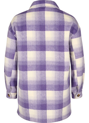 Veste chemise à carreaux avec boutons et poches, Purple Check, Packshot image number 1