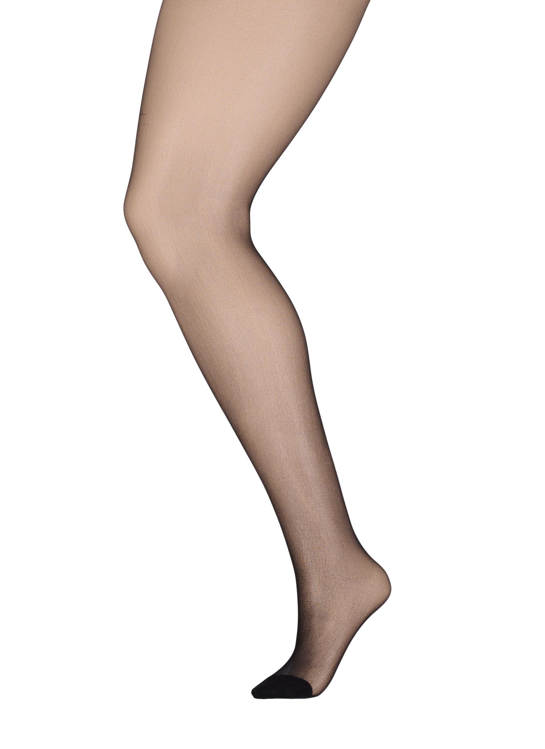 Zizzi2-pak panty's in 20 denier, Zwart, Packshot image number 2