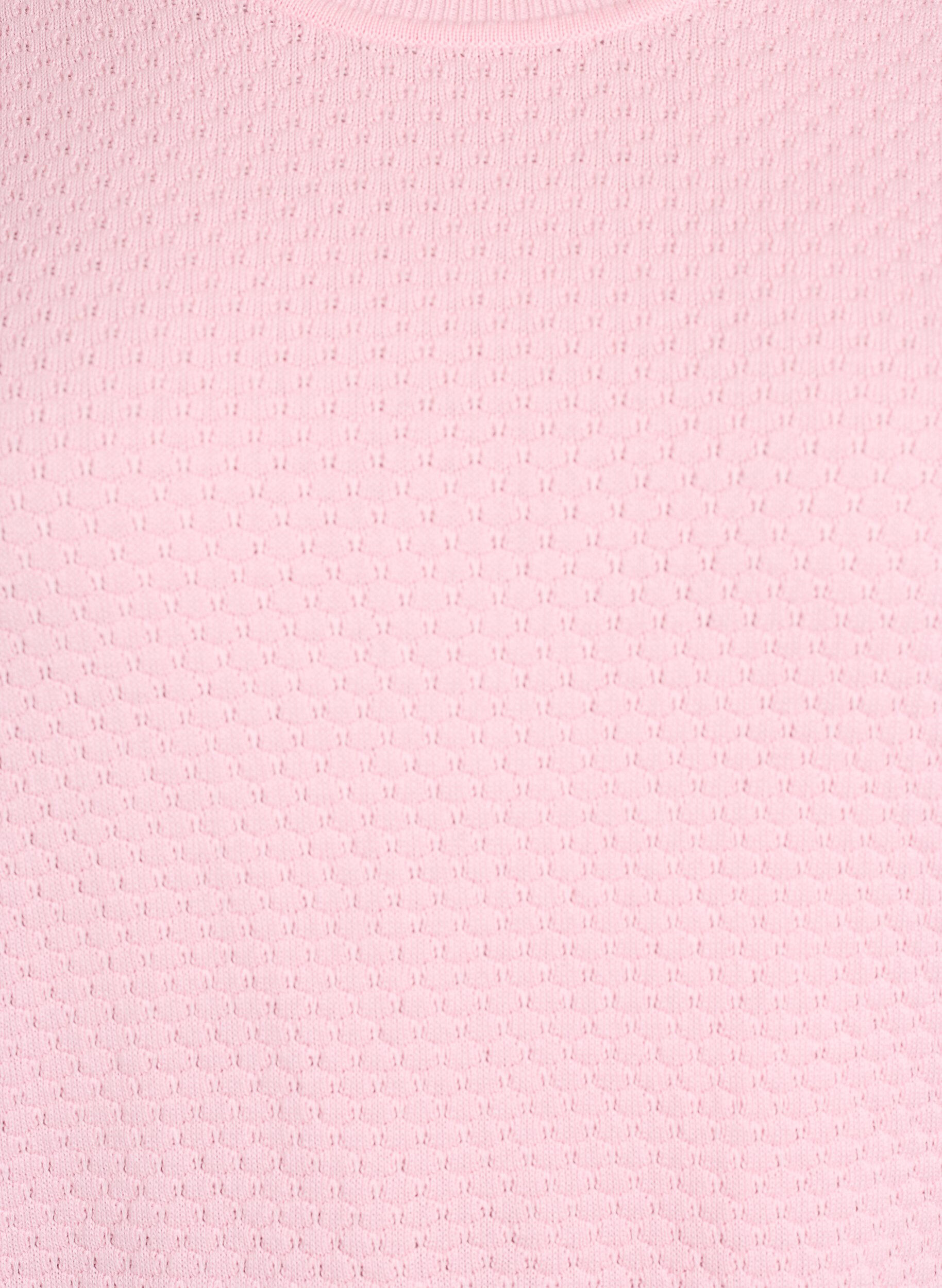 Zizzi Blouse en maille de coton avec motif textur&eacute;, Rose, Packshot image number 2