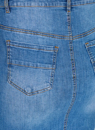 Nauwsluitende spijkerrok van katoen, Blue denim, Packshot image number 3