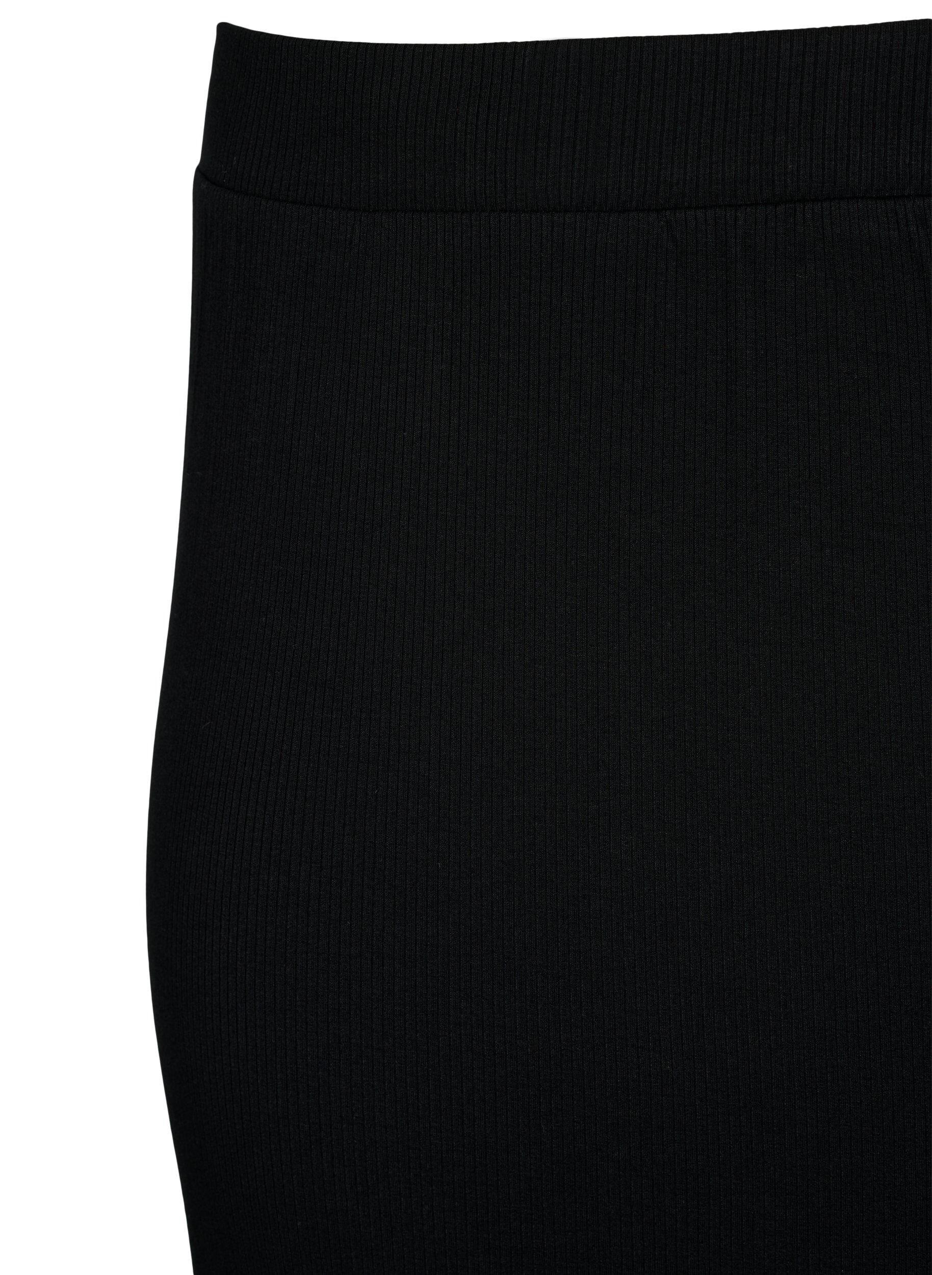 Zizzi Jupe midi ajust&eacute;e en viscose, Noir, Packshot image number 2