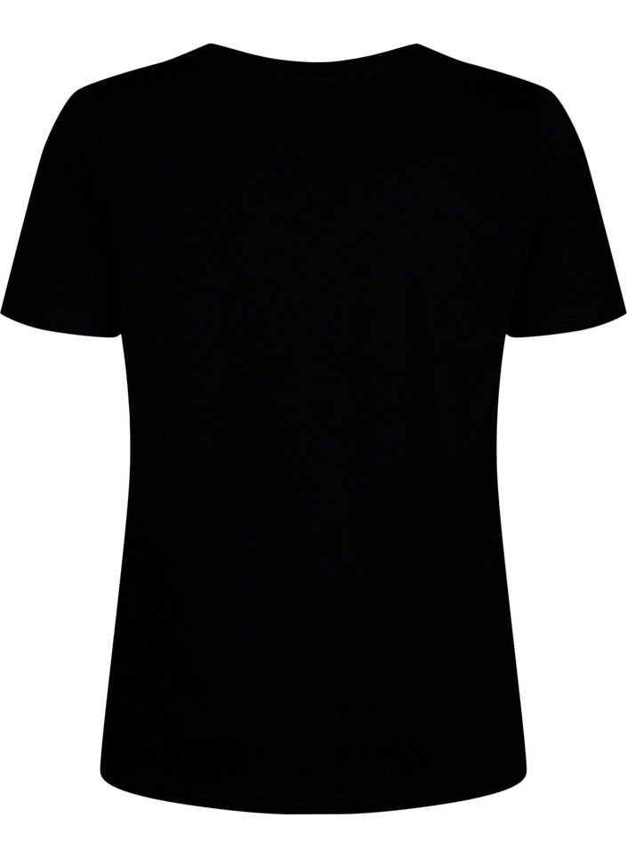 T-shirt en coton à col ras du cou avec impression, Black W. Heart L., Packshot image number 1