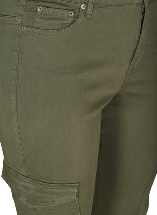 Pantalon en coton longueur cheville, Army green , Packshot image number 2