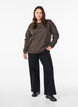 Sweatshirt met ronde hals, Bruin, Model image number 1