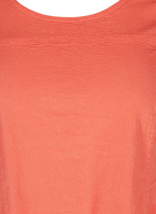 Robe en coton à manches courtes, Hot Coral, Packshot image number 2