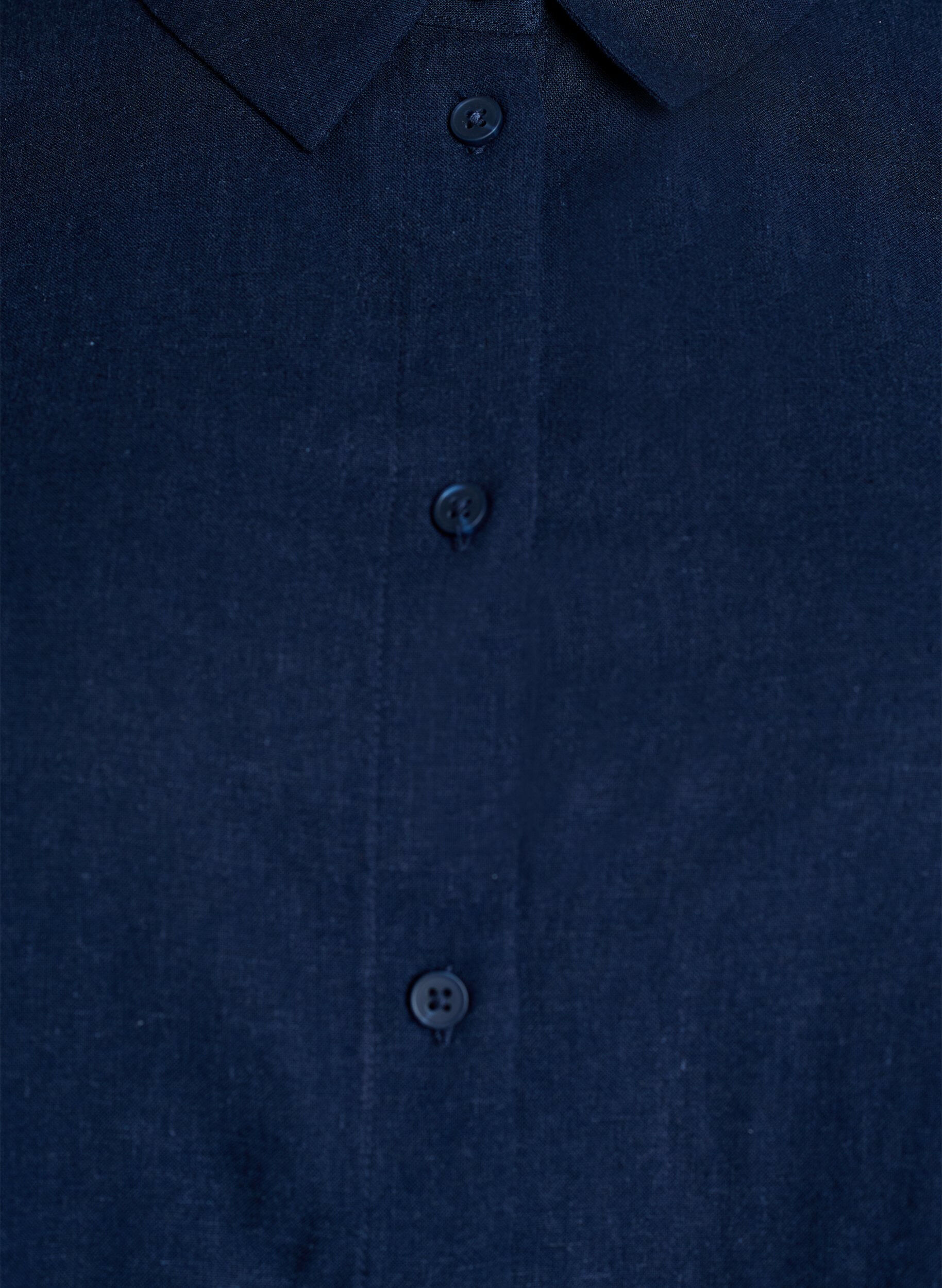 ZizziShirt met korte mouwen in linnen en viscose, Blauw, Packshot image number 2