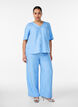 Losse broek met elastische tailleband en zakken, Blauw, Model image number 0