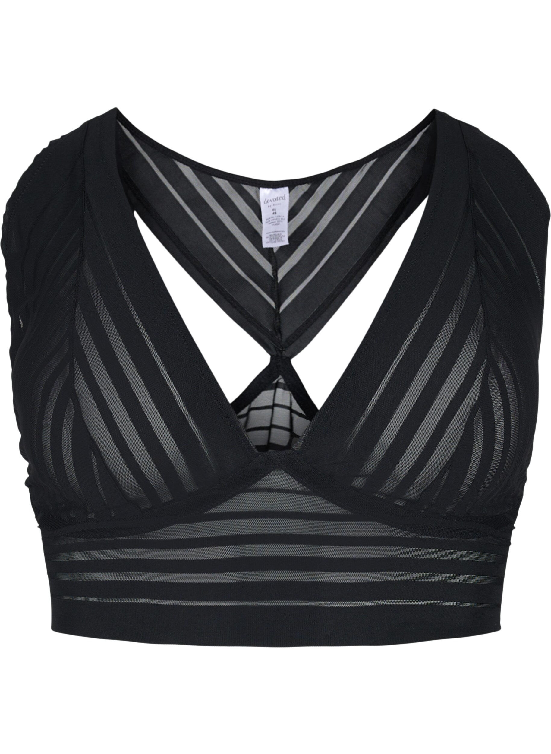 ZizziBh in gestreept mesh, Black, Packshot image number 0