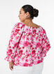 Viscose blouse met een vierkante hals en 3/4-mouwen, Roze, Model image number 2