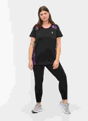 T-shirt de sport avec détails imprimés, Black, Model image number 2