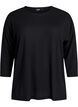 Jersey blouse met 3/4 mouwen, Zwart, Packshot image number 0