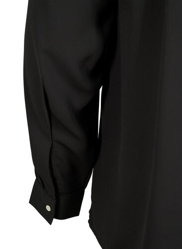 Blouse à manches longues avec des plis à l'arrière, Black, Packshot image number 3