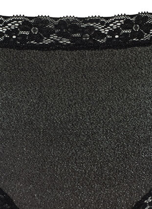 String taille haute avec paillettes et bords en dentelle, Black, Packshot image number 2