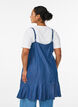 Knielange jurk met bandjes in TENCEL&trade; Lyocell met een denimlook, Blauw, Model image number 2