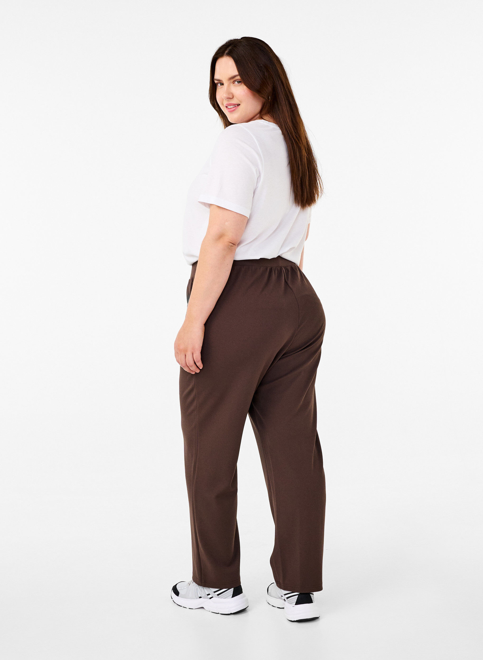 ZizziPantalon &agrave; coupe droite, Marron, Model image number 1